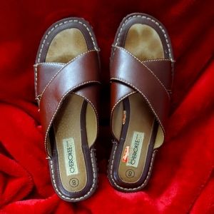 Brown platform sandals
